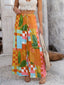 Devine Drawstring Printed Wide Leg Pants